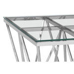 Allure Silver Finish Prismatic Legs End Table
