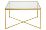Allure Gold Finish Cross Base Coffee Table