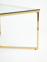 Allure Gold Finish Cross Base Coffee Table