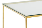 Allure Gold Finish Cross Base Coffee Table