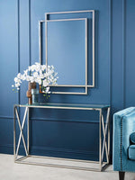 Allure Silver Cross Design Console Table