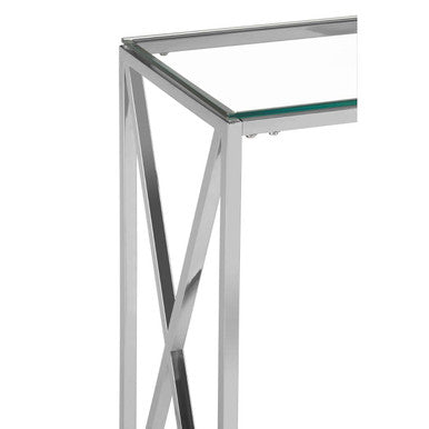 Allure Silver Cross Design Console Table