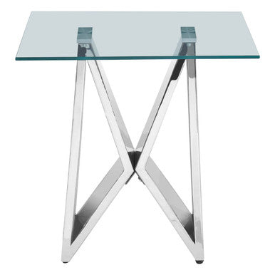 Allure Chrome Wing Base End Table