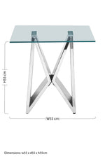 Allure Chrome Wing Base End Table