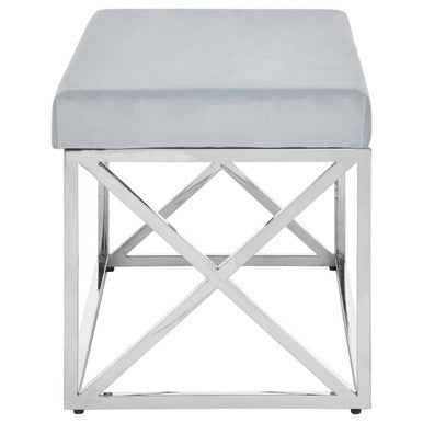 Allure Light Blue Velvet Bench