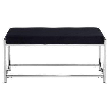 Allure Black Seat And Silver Metal Frame Bench