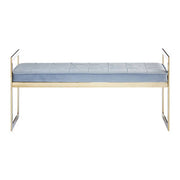 Allure Powder Blue And Gold Tufted Bench