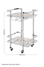 Vita White Agate Drinks Trolley