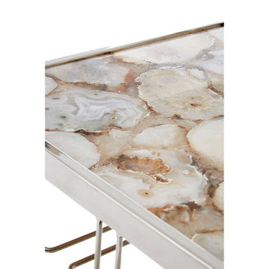 Vita White Agate Drinks Trolley