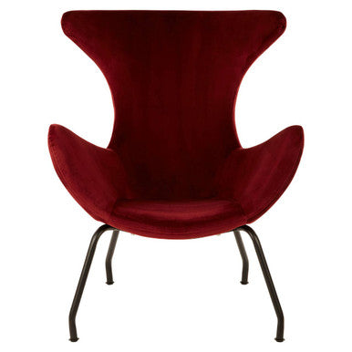 Kolding Red Fabric Modern Wingback Chair
