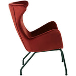 Kolding Red Fabric Modern Wingback Chair