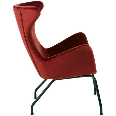 Kolding Red Fabric Modern Wingback Chair