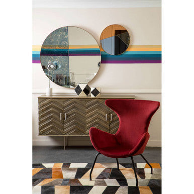 Kolding Red Fabric Modern Wingback Chair