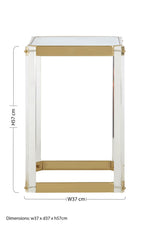 Miley Side Table With Mirrored Top
