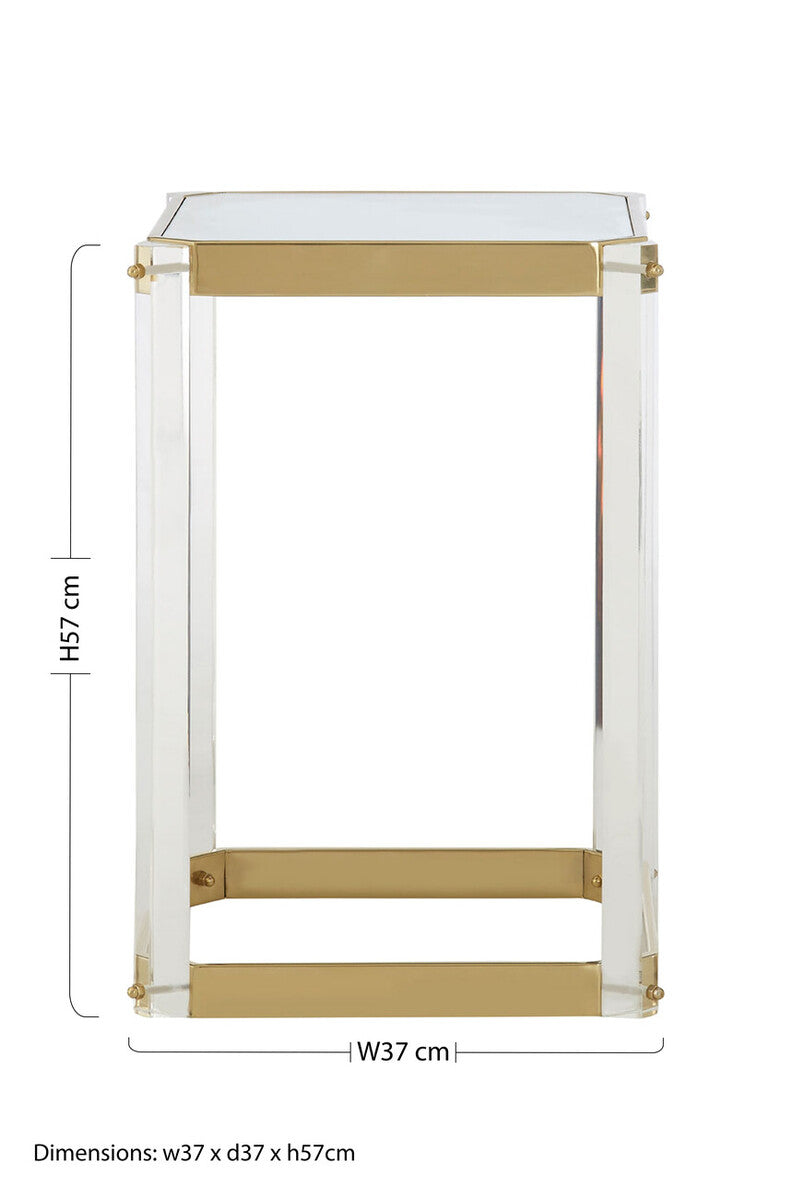 Miley Side Table With Mirrored Top