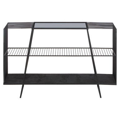 Trento Console Table With Grey Glass Top