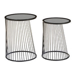 Trento Set of 2 Glass Top Side Tables