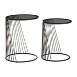 Trento Set of 2 Glass Top Side Tables