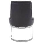 Azalea Tufted Black Faux Leather Dining Chair