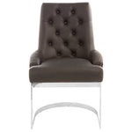 Azalea Tufted Black Faux Leather Dining Chair