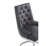 Azalea Tufted Black Faux Leather Dining Chair