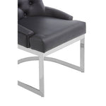 Azalea Tufted Black Faux Leather Dining Chair