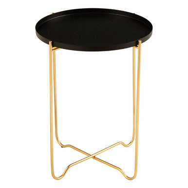 Templar Black Finish Round Top Side Table
