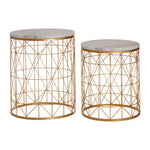 Avantis Set Of 2 Marble Top Round Side Tables