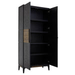 Salvar 2 Tone Oak Wood Tall Cabinet