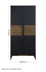 Salvar 2 Tone Oak Wood Tall Cabinet