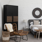 Salvar 2 Tone Oak Wood Tall Cabinet