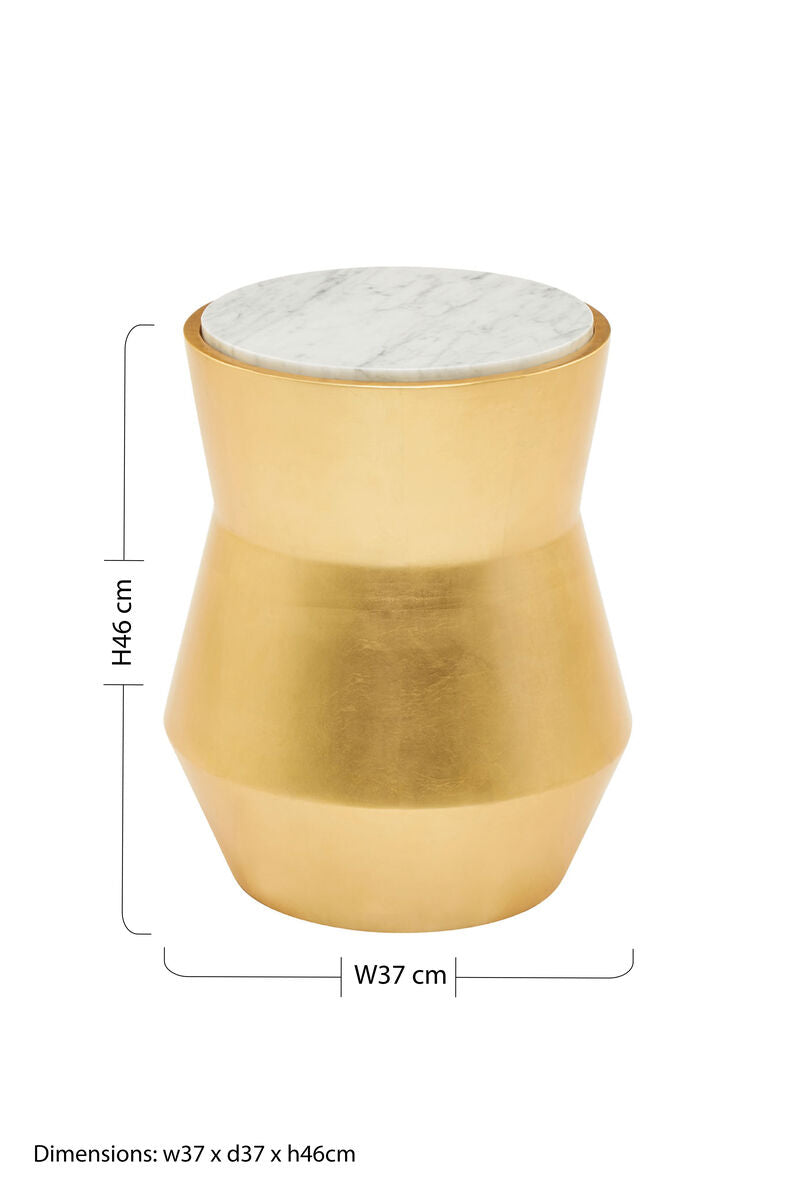 Lino Small Gold Drum Side Table