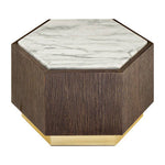 Villi Hexagon Dark Oak and Marble Side Table