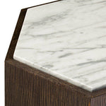 Villi Hexagon Dark Oak and Marble Side Table
