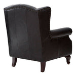 Victor Black Leather Wingback Armchair