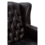 Victor Black Leather Wingback Armchair