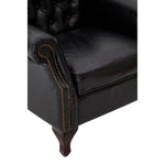 Victor Black Leather Wingback Armchair