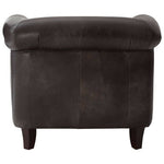 Victor Dark Grey Brown Leather Curved Armchair