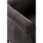 Victor Dark Grey Brown Leather Curved Armchair