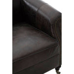 Victor Dark Grey Brown Leather Curved Armchair