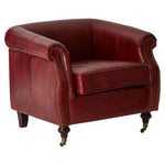 Victor Deep Red Leather Armchair
