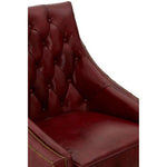 Victor Deep Red Leather Lounge Chair with Tufted Back