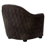 Victor Dark Grey Brown Leather Tub Chair