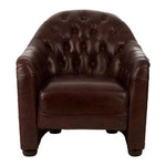 Victor Brown Leather Tub Chair