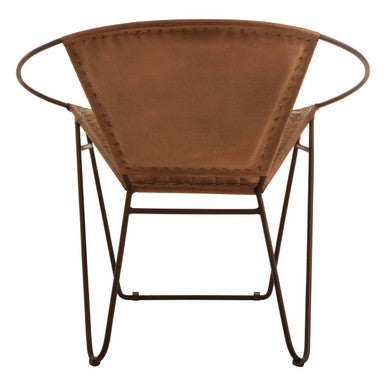 Buffalo Brown Leather Modern Sling Chair