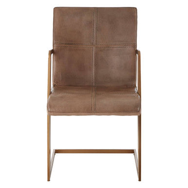 Buffalo Grey Leather Cantilever Dining Chair