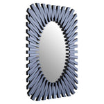 Jade Grey Rectangular Sunburst Wall Mirror