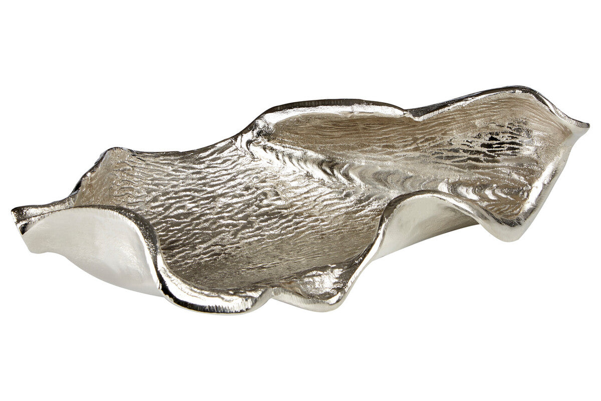 Hampstead Textured Nickel Finish Small Leaf Dish