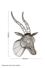 Zania Black Wire Antelope Head