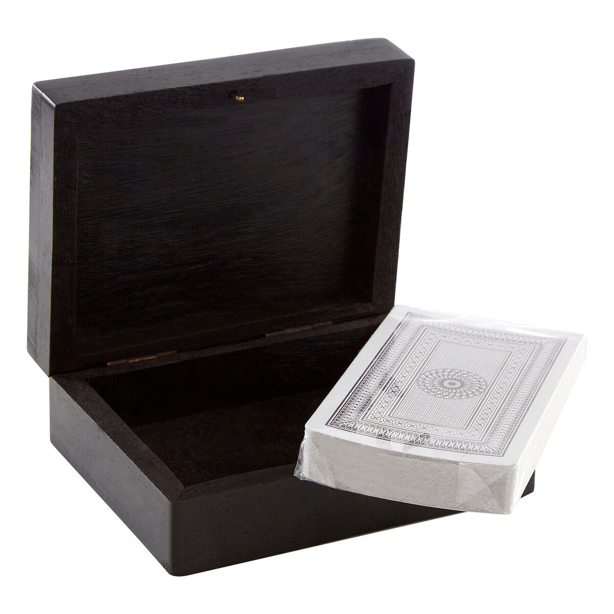 Churchill Games Black Mango Wood Playing Card Box